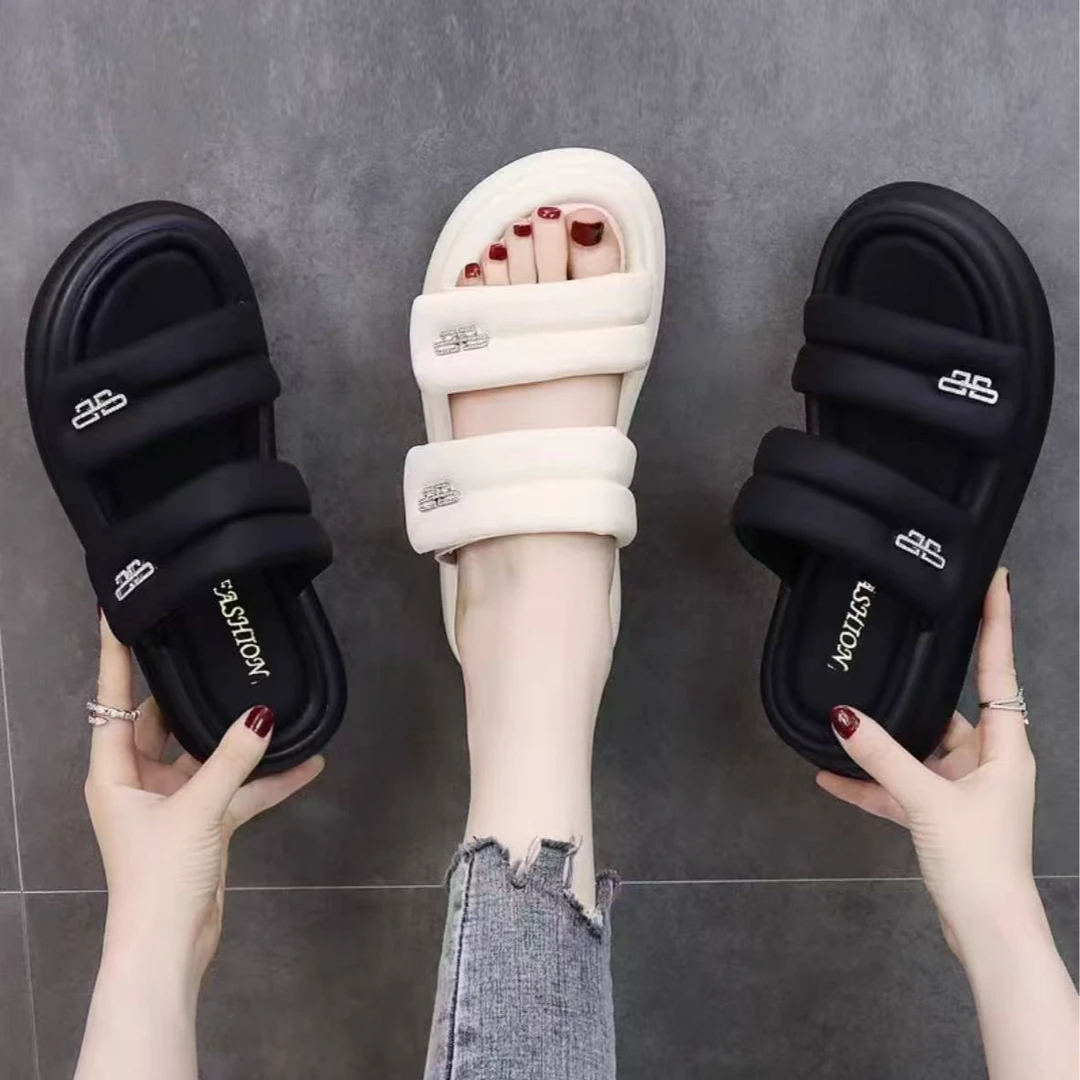 12360大码女鞋拖鞋踩屎感2025新款防滑时尚舒适潮流女鞋沙滩凉拖