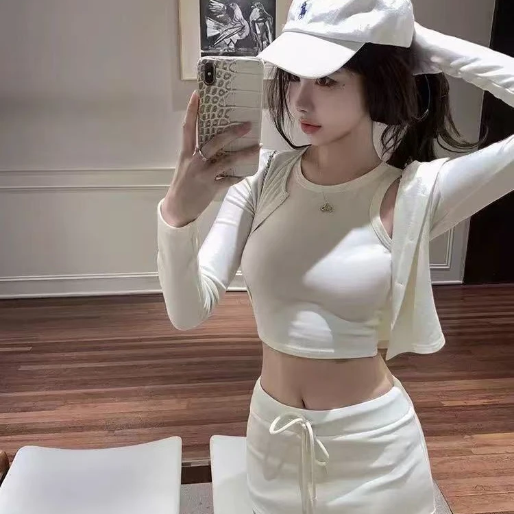 挚爱软fufu夏季背心开衫上衣女小个子修身裙裤显瘦套装2025新穿搭