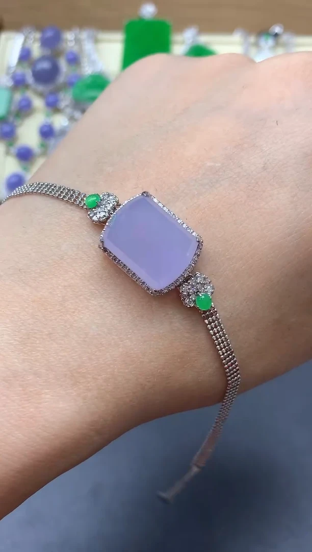 18K金镶嵌手链翡翠416-中国好珍宝