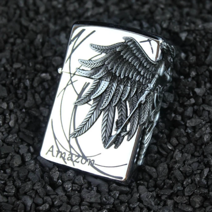 煤油打火机白冰亚马逊女战士男士礼品送礼防风打火机