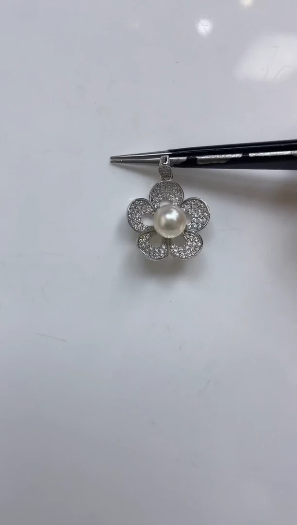 海水珍珠银S925镶嵌颈饰