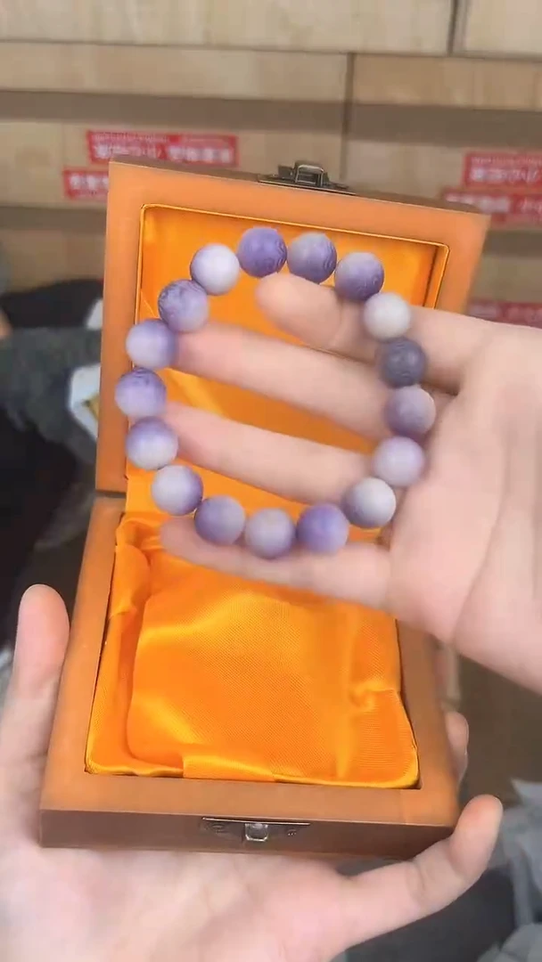 品茗文玩阁紫白菩提单圈手串链接@@ys1005