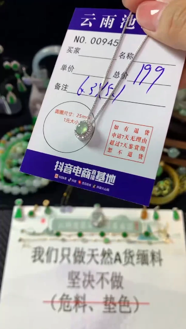 翡翠银S925镶嵌颈饰翡翠