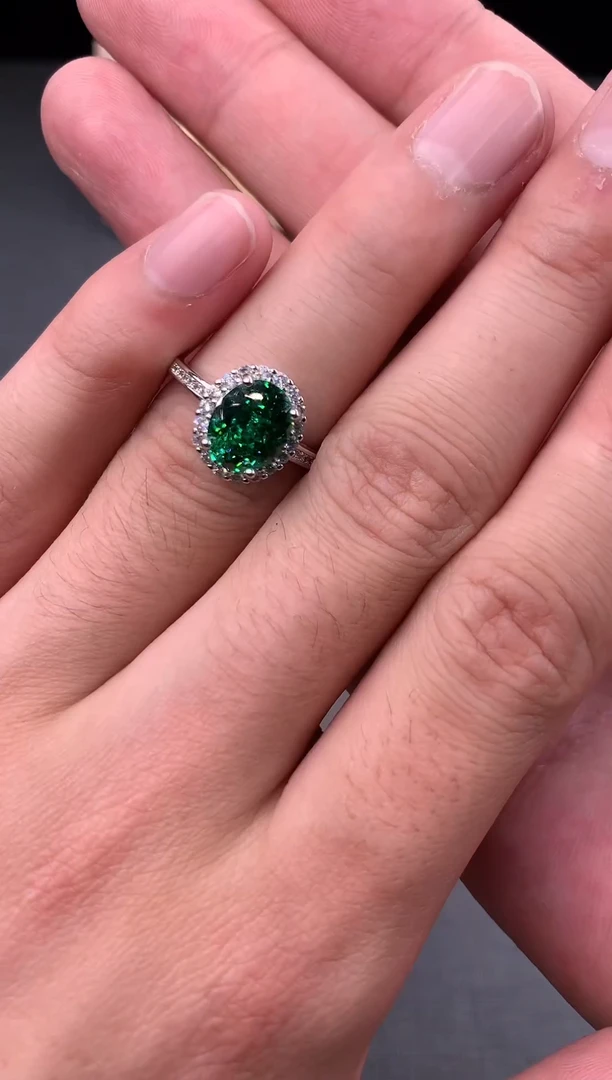 银S925镶嵌戒指碧玺2222