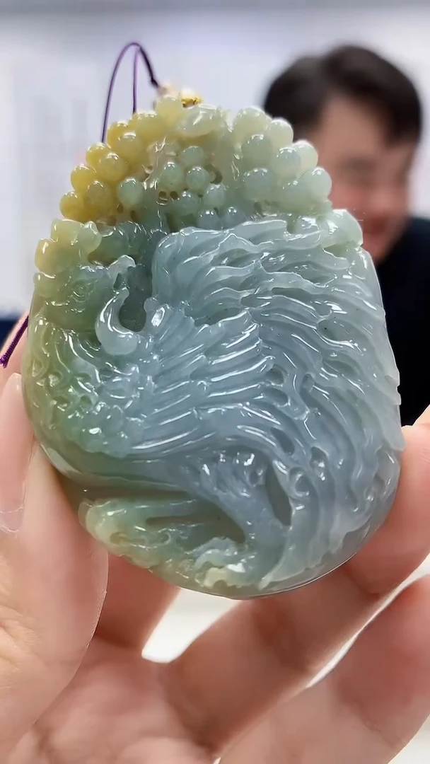 定制翡翠未镶嵌5060xx-毛货挂件32