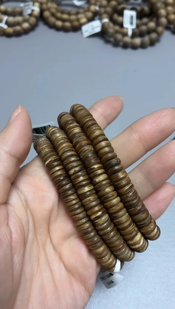 沉香手串达拉干随型红土沉片片珠单圈多样性发其一