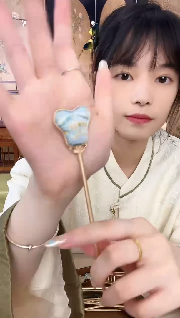 刺绣簪花蚕丝掐丝绒花发簪子手作兰花朵日常穿搭古典旗袍发饰品