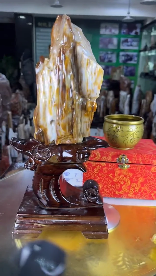 未镶嵌珠宝奇石硅化玉缅甸天然树化玉摆件