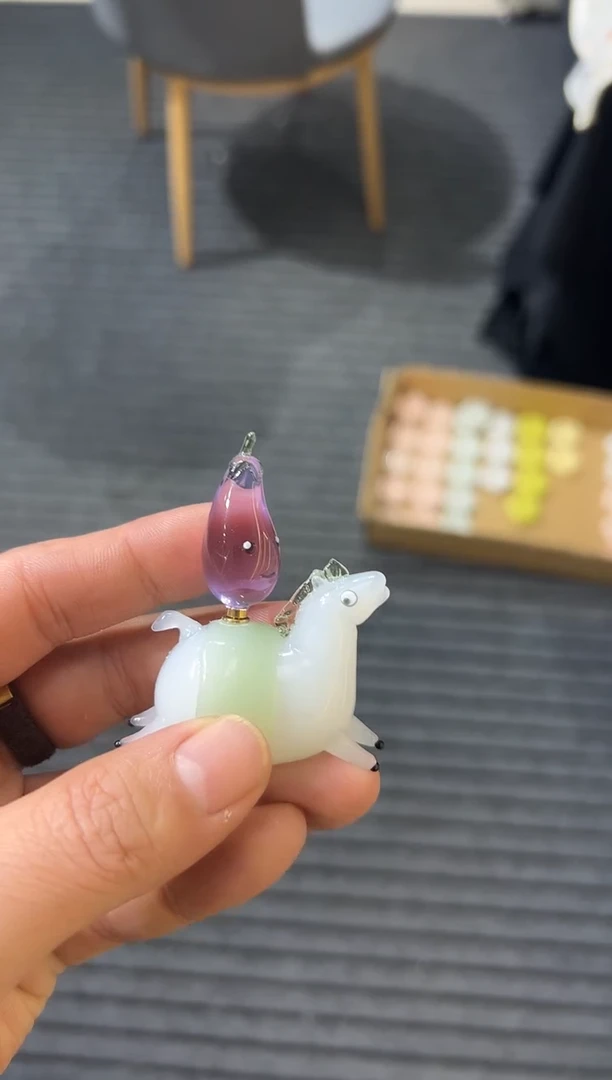 手工艺品琉璃马上有钱（茄）