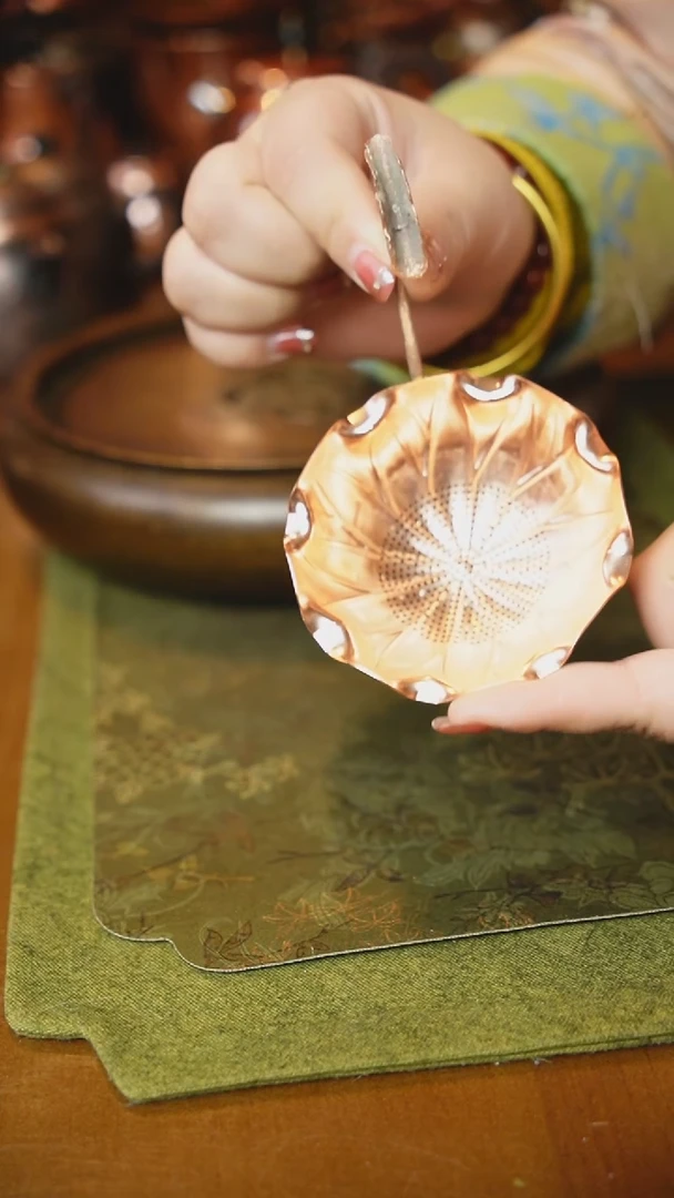 【闪购商品】荷花紫铜茶漏【冲之雅器】