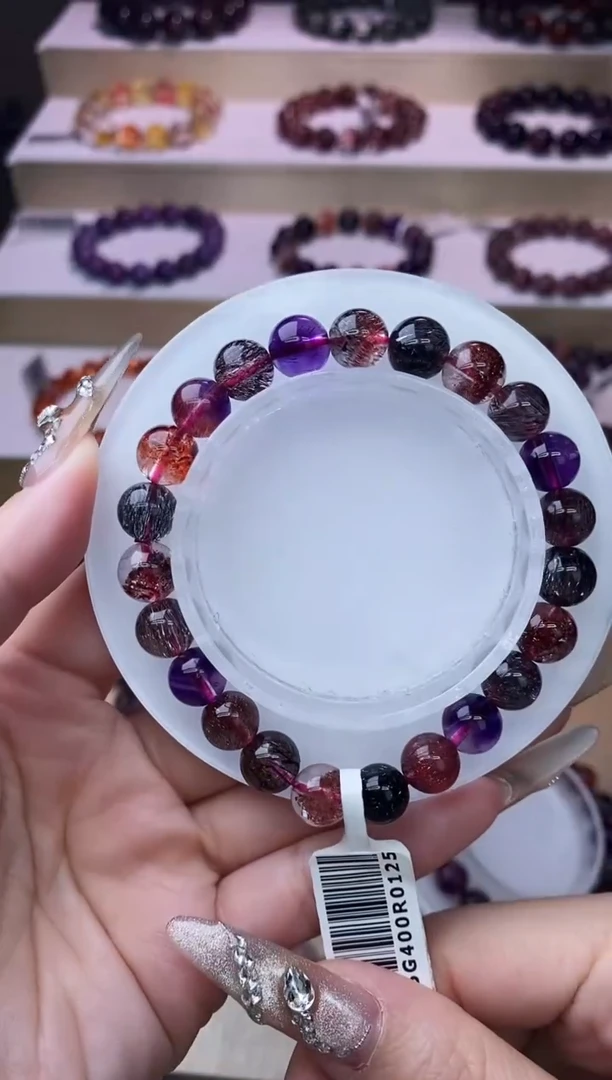 【闪购商品】水晶手链未镶嵌黑加仑超七单圈8m+