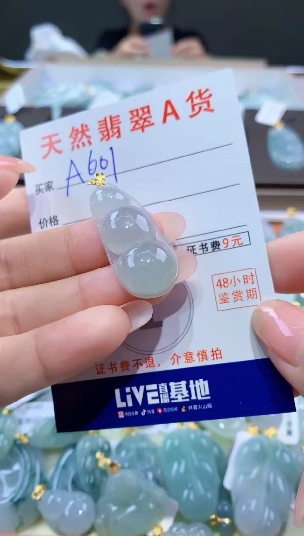 颈饰18K金镶嵌翡翠天然翡翠A货挂件