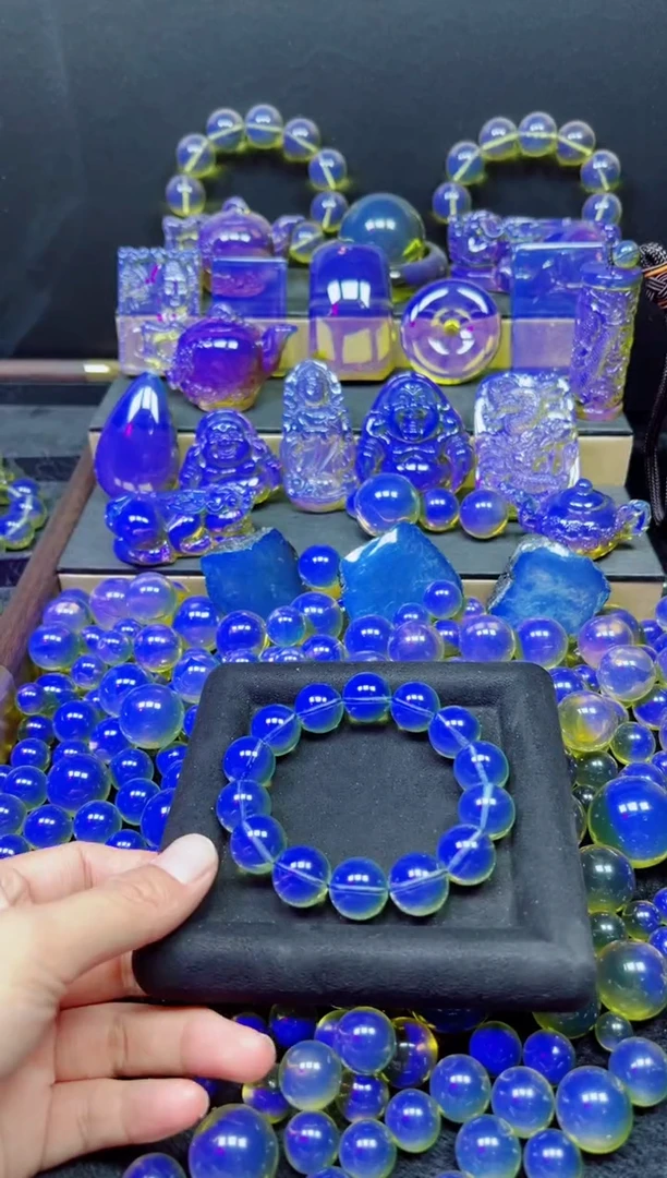 多米尼加净水蓝手串16m手串