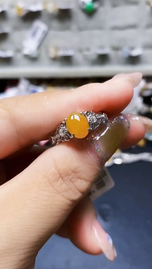 银S925镶嵌戒指翡翠0403