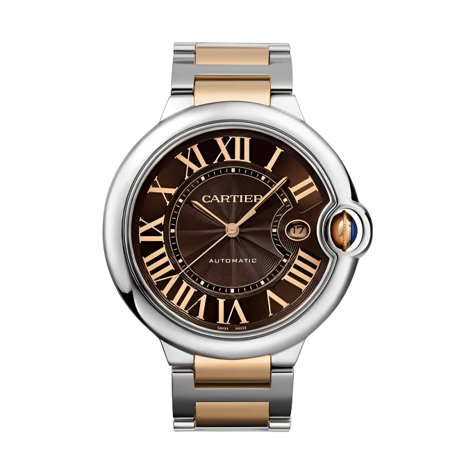 99新 Cartier/卡地亚 蓝气球咖啡盘间金/W6920032/42mm钢带机械表