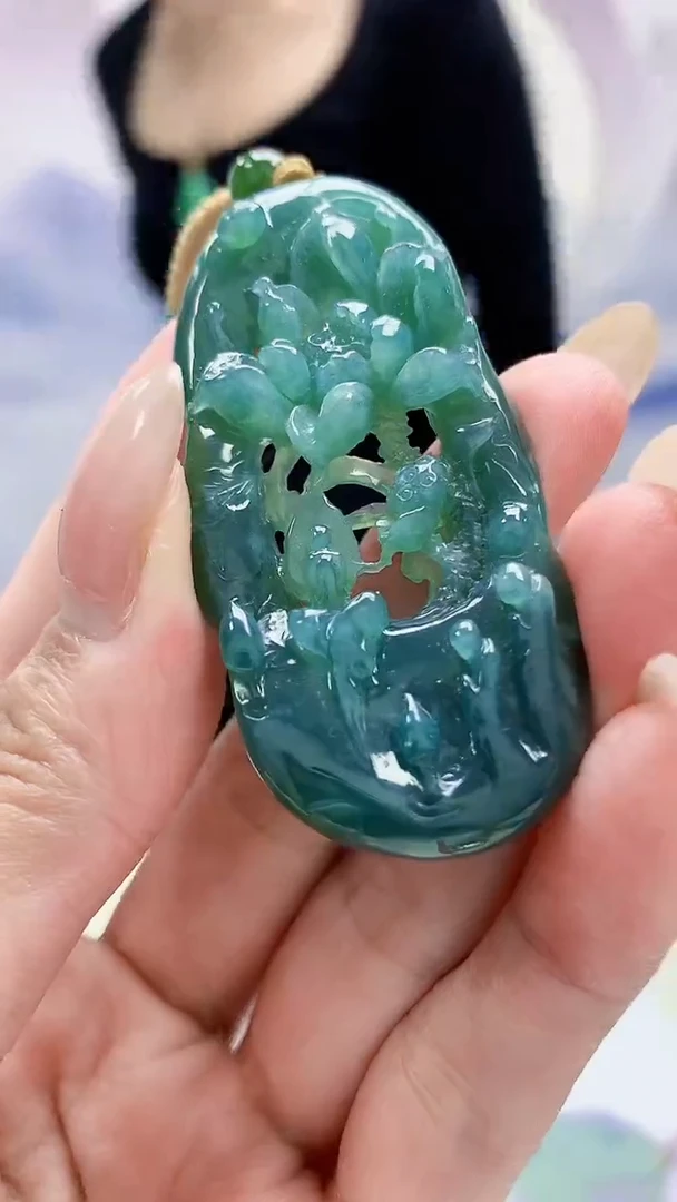 未镶嵌定制翡翠3099MM-毛货挂件60