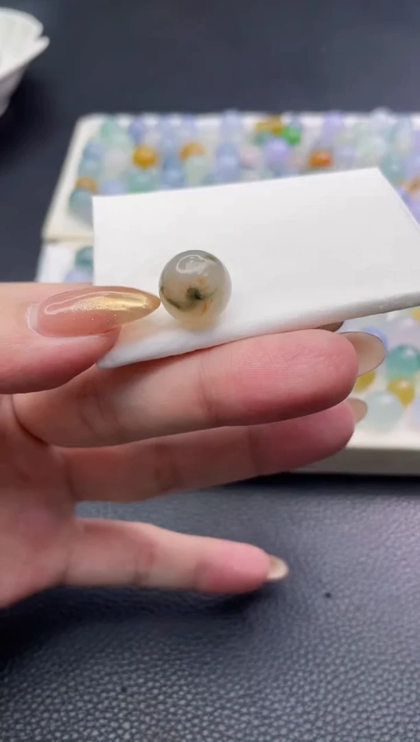 未镶嵌定制翡翠再***夜珠子