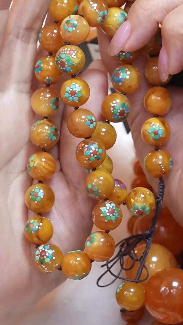 蜜蜡颈饰未镶嵌8554天然蜜蜡珠宝奇石云端妖孽全部保真