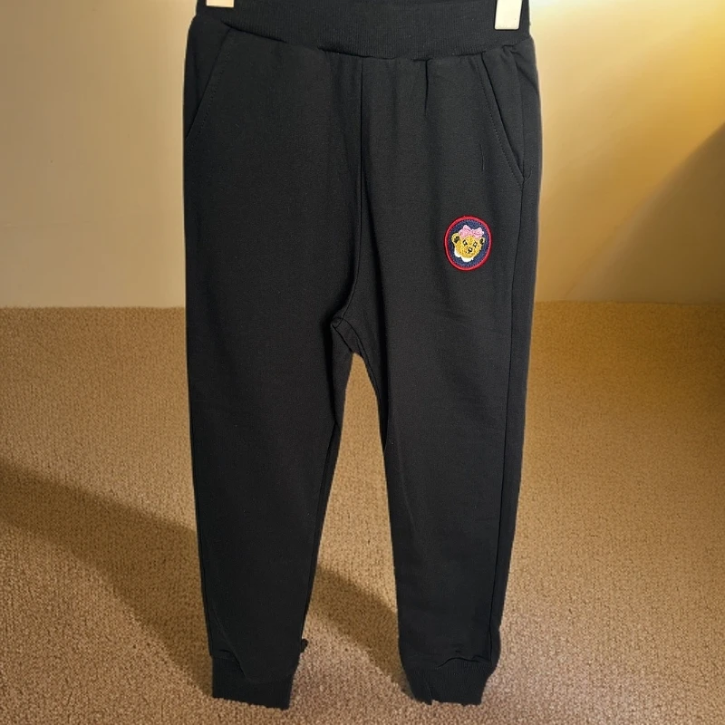 5939-02儿童卡通 运动 休闲 纯棉 长裤 黑色 宝蓝色 红色 泰迪熊