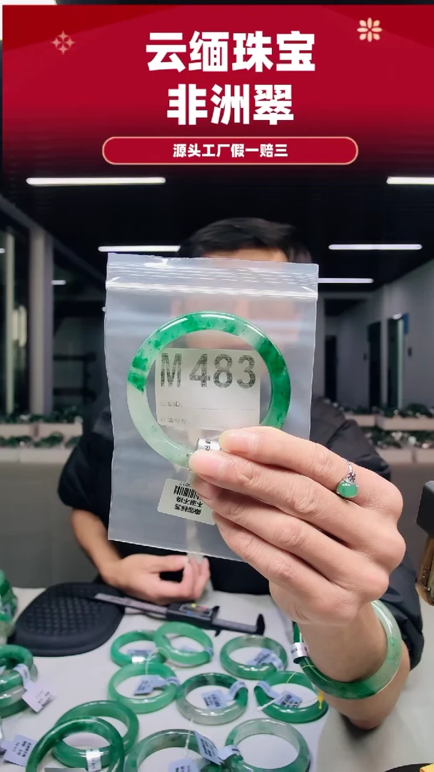 未镶嵌手镯石英质玉（非洲翠）58圈口M483