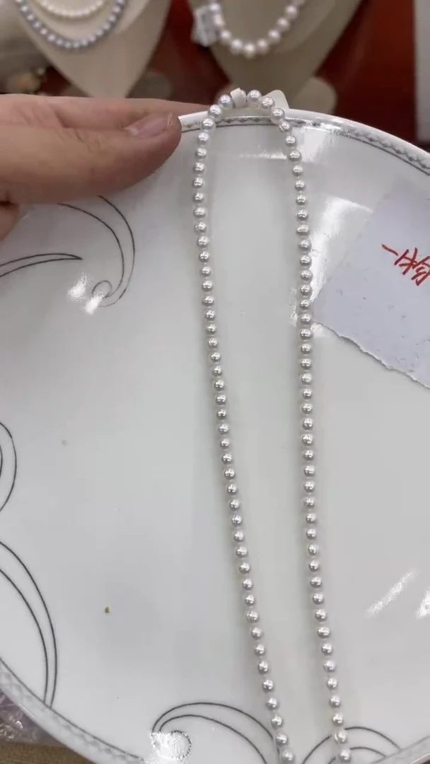 颈饰银S925镶嵌淡水珍珠222