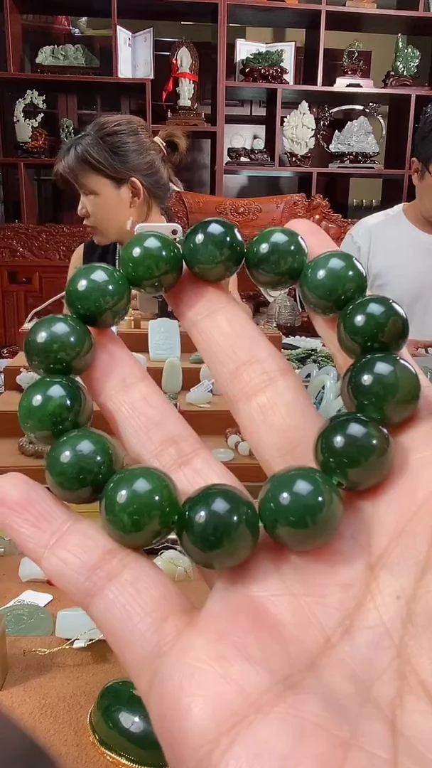 未镶嵌手串和田玉（碧玉）和田玉碧玉手串16mm