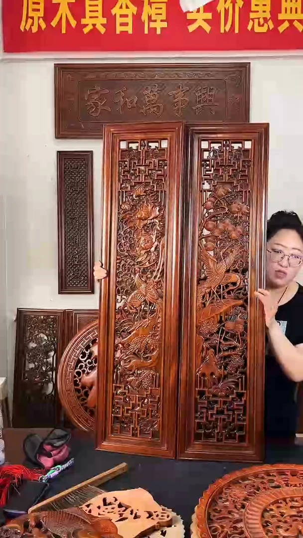 香樟木木雕款120×30  丹凤朝阳