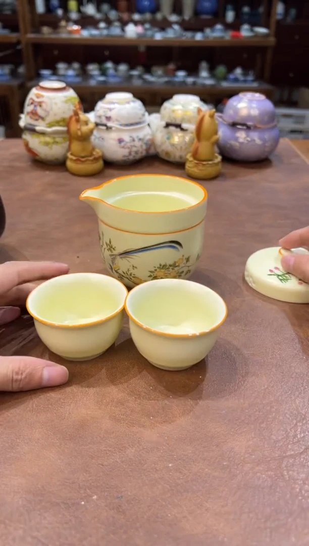 真的很便宜超好看会开片的旅行茶具