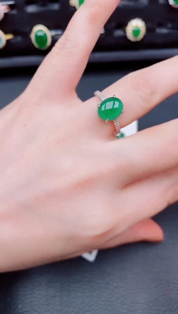 【闪购商品】翡翠戒指银S925镶嵌天然a货翡翠258