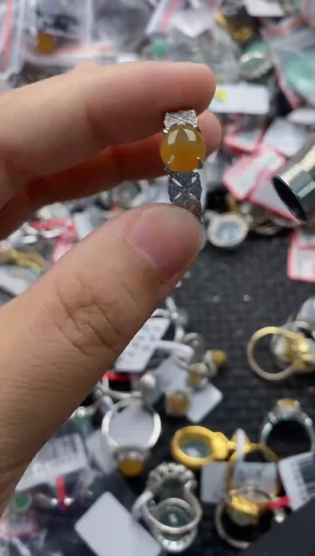 银S925镶嵌戒指翡翠333   2