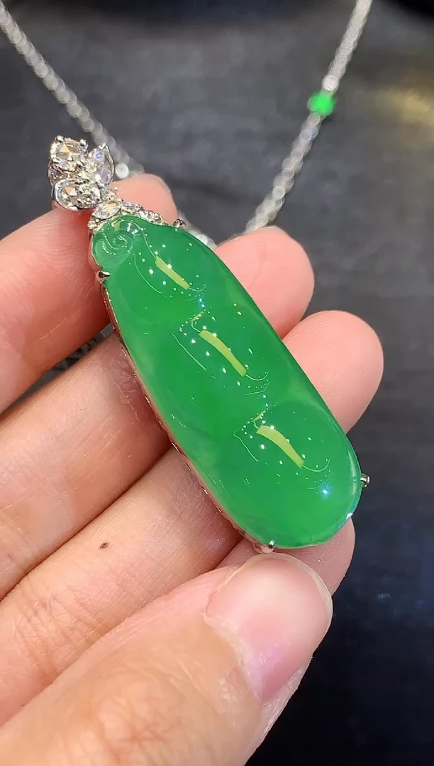 吊坠(不含链)18K金镶嵌翡翠小*安CY多样性发其一