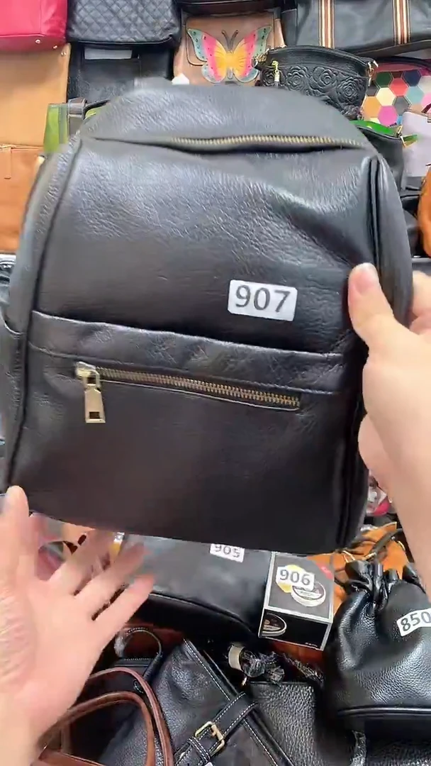 头层牛皮双肩包907.