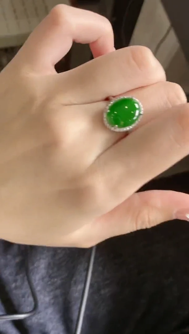 【闪购商品】翡翠戒指银S925镶嵌51511