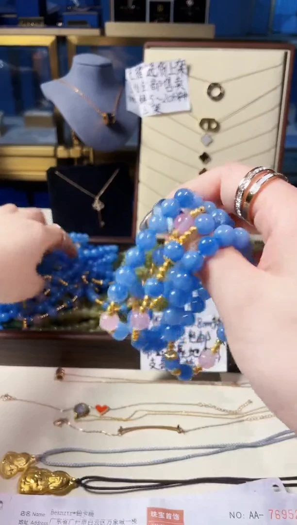 海蓝宝石手链银S925镶嵌海蓝宝手链