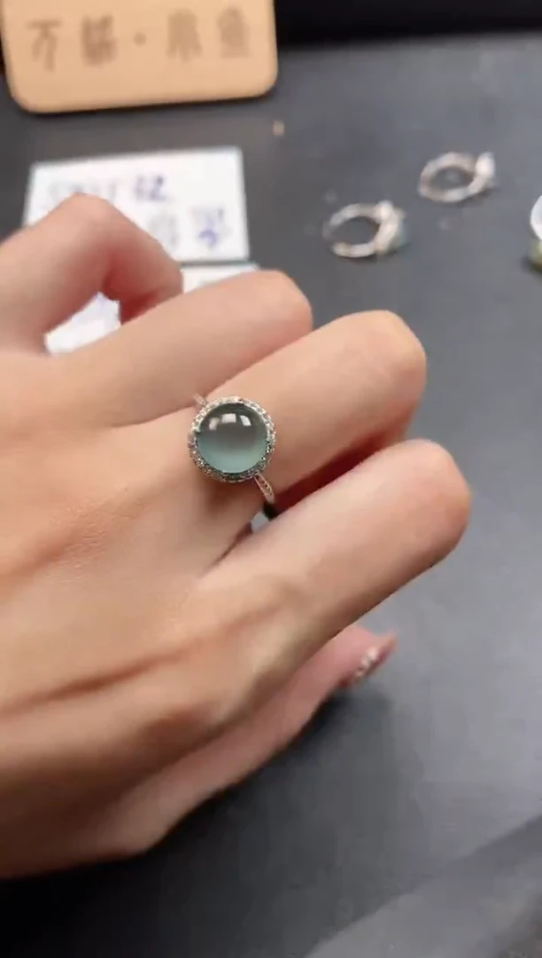 银S925镶嵌戒指翡翠51511