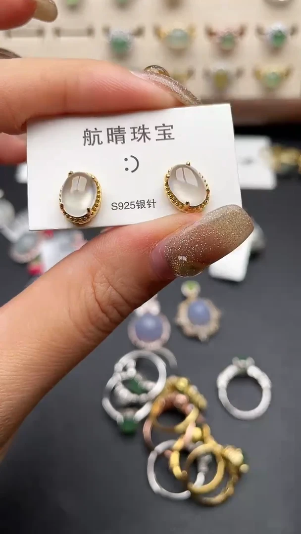 翡翠戒指银S925镶嵌一物一证一礼盒