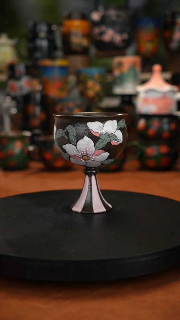 紫砂油画手绘釉下彩