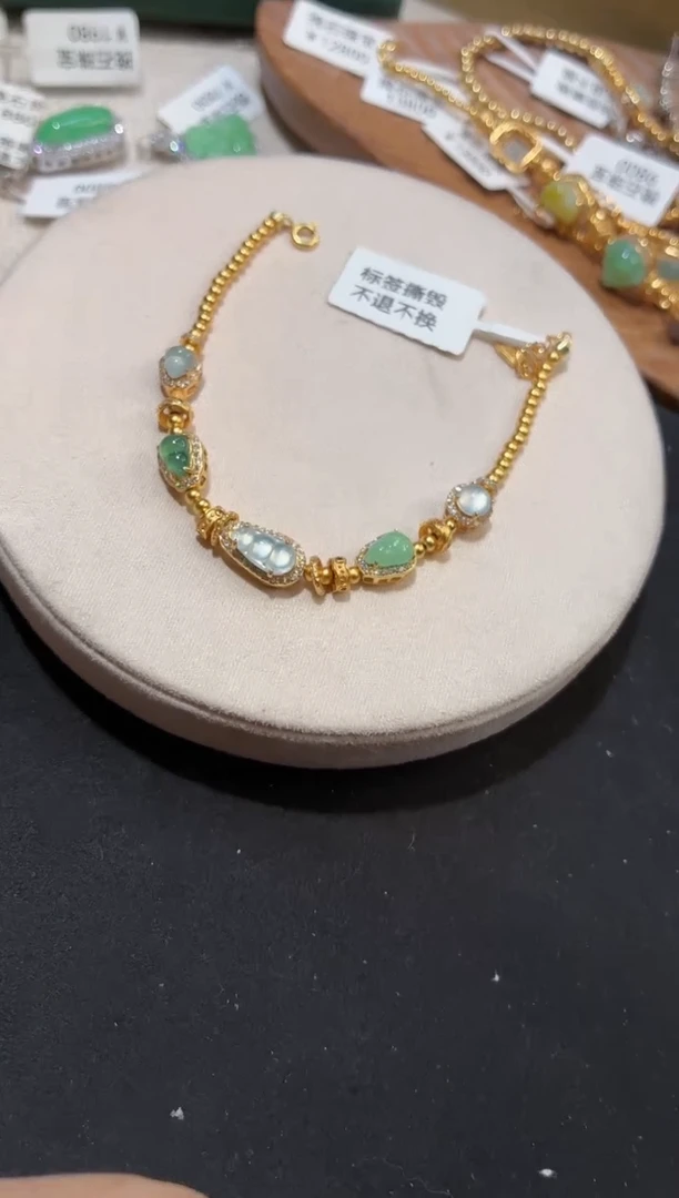 吊坠(不含链)银S925镶嵌翡翠手链