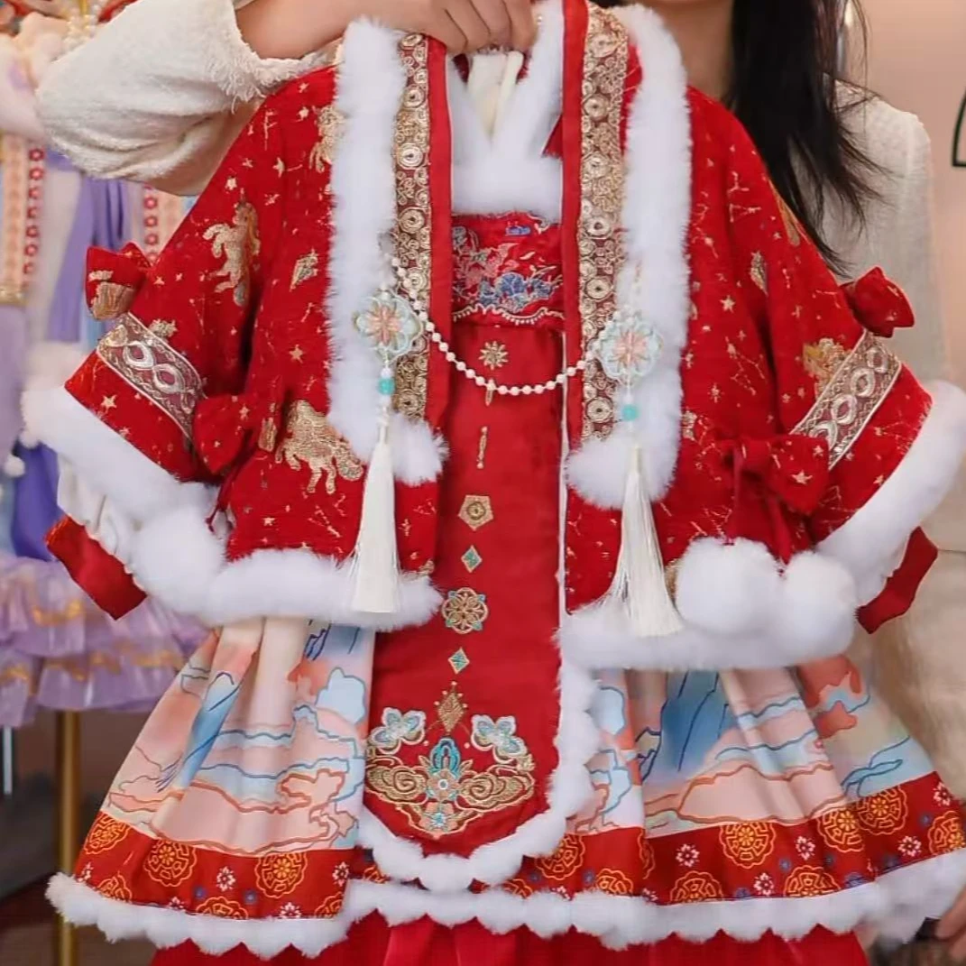 新中式-【金玉满堂】-年服国风两件套装-新款2025女童套装