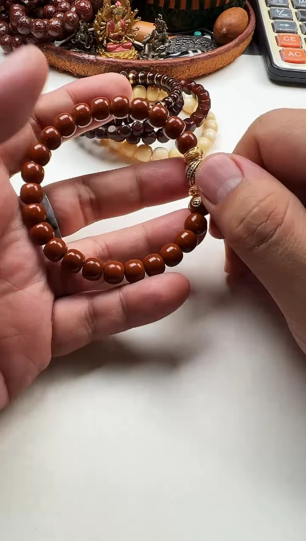 手串橄榄核足金镶嵌橄榄核