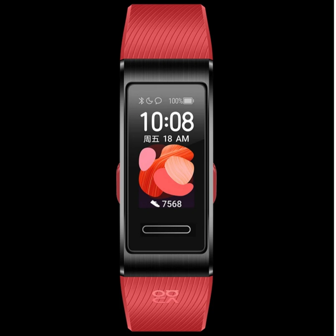 99新 Huawei/华为 华为手环4Pro 运动跑步智能手环蜜语红