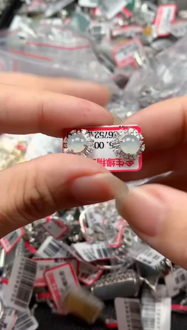 银S925镶嵌戒指翡翠天然A货缅甸翡翠