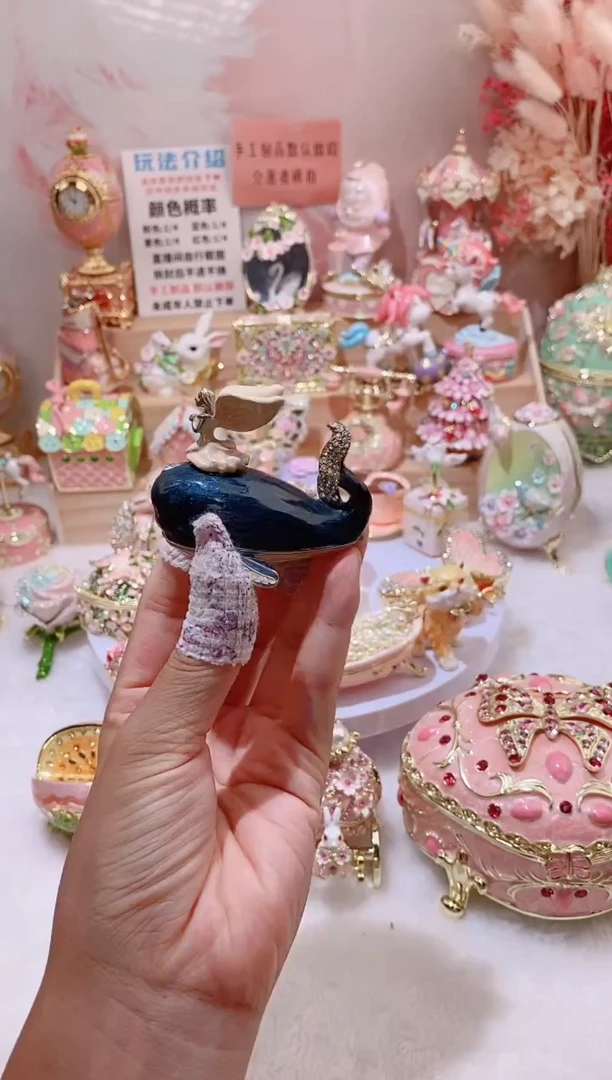 珐琅彩首饰盒摆件