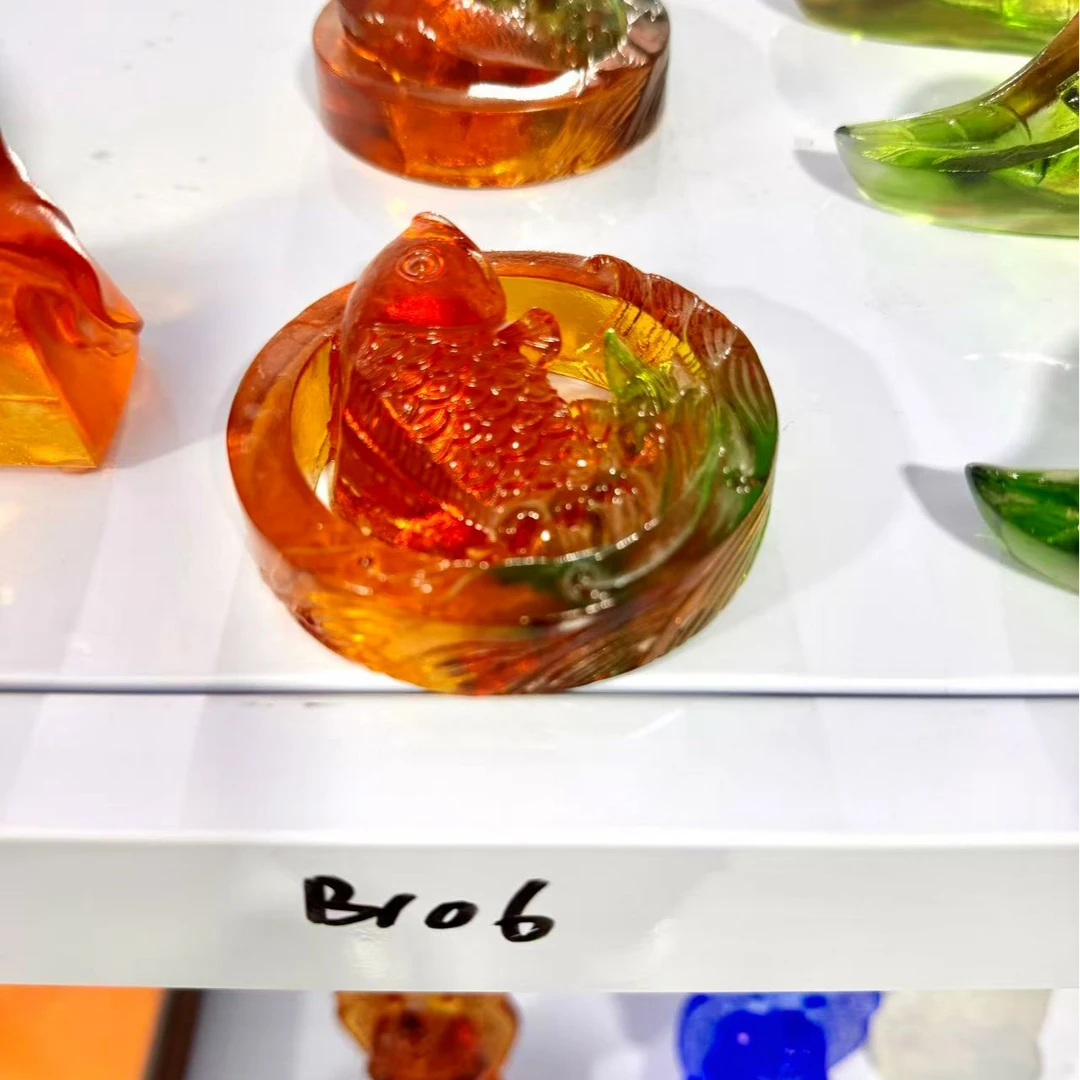 B106 鱼 【琉璃撤柜捡漏】非遗传承琉璃摆件车挂