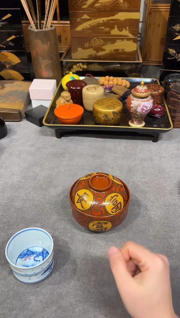 雕漆 盖碗单只 大漆漆器大漆漆器