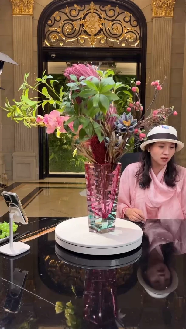 摆件用****4AJ031501金红冰岛火山花器