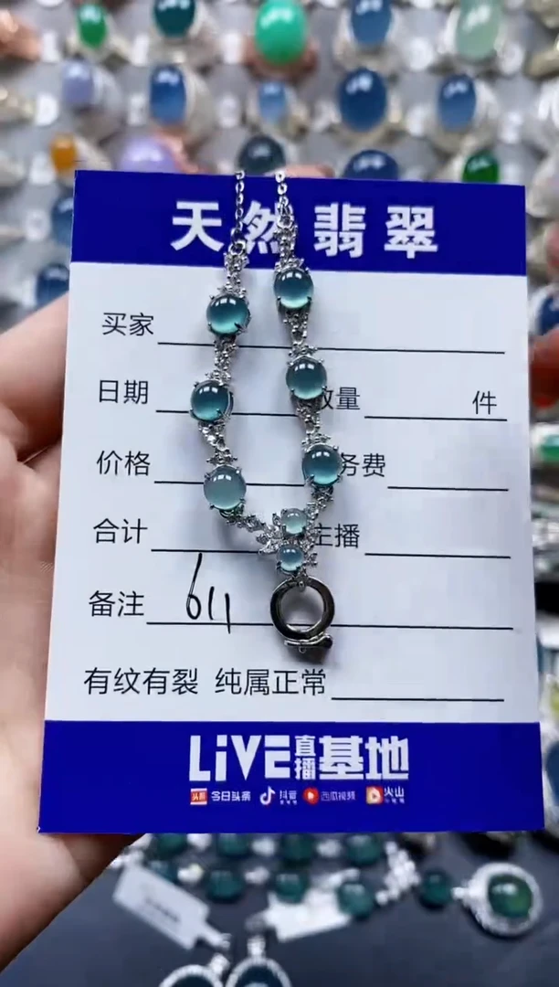 翡翠银S925镶嵌颈饰0611