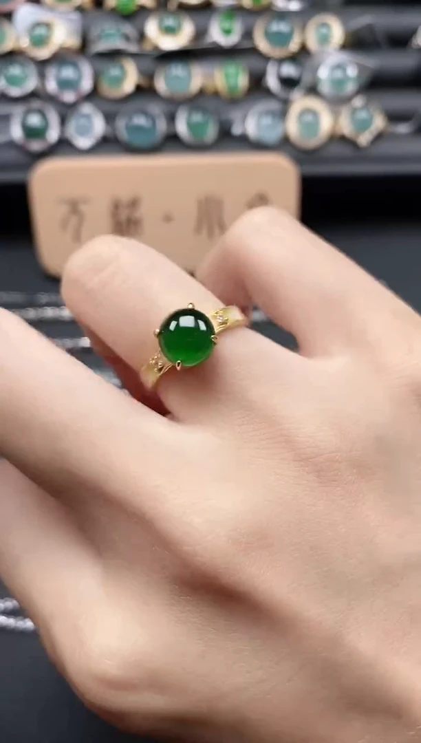 翡翠戒指银S925镶嵌51511