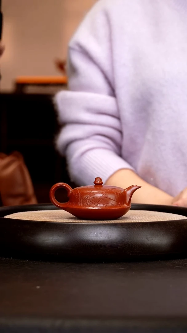 茶壶紫砂HH11曲壶    孟臣朱泥  130cc