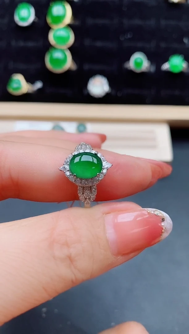 【闪购商品】翡翠戒指银S925镶嵌508850
